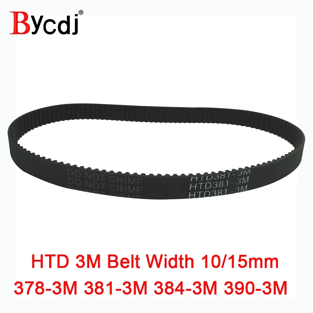cheap Arc HTD 3M Timing belt C=378 381 384 390 width 10 15mm Teeth126 127 128 130 HTD3M synchronous pulle378 3M 381 3M 384 3M 390 3M