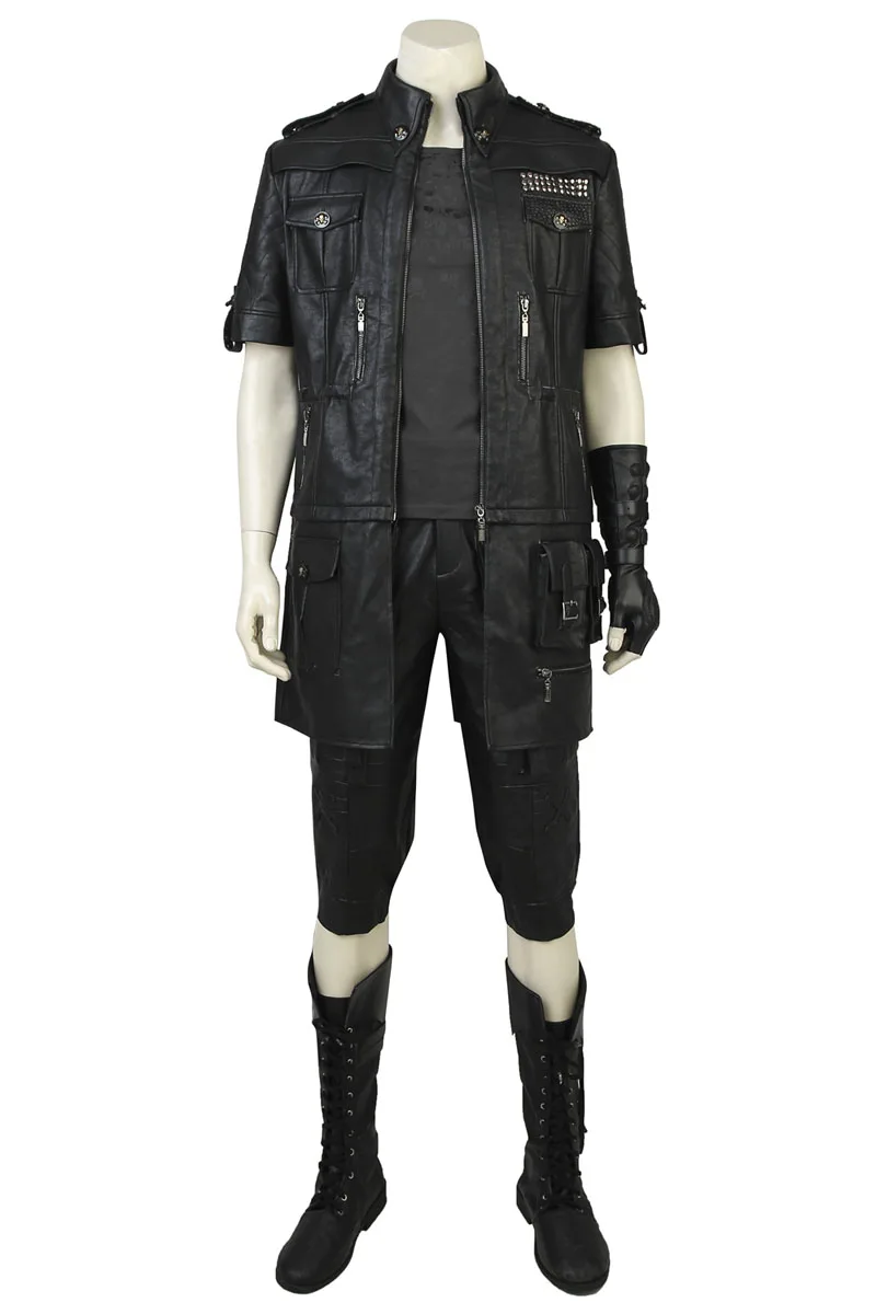 최종 fantas ff15 cospaly 의상에서 고품질 noctis lucis 뜨거운 게임 재킷 바지 셔츠 장갑 벨트 부츠 맞춤 제작