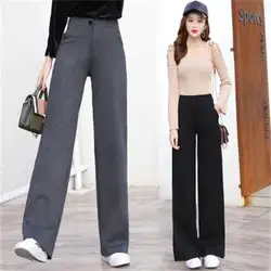 Высококачественные элегантность женский, черный Штаны повседневные свободные штаны широкие брюки Для женщин Штаны для оптовая продажа и
