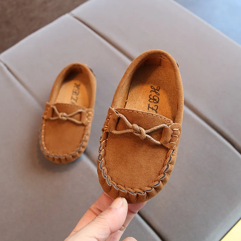 Kids Boys Rubber Slip-On Soft Casual Loafers Flat Leather Sneaker Shoe Size 