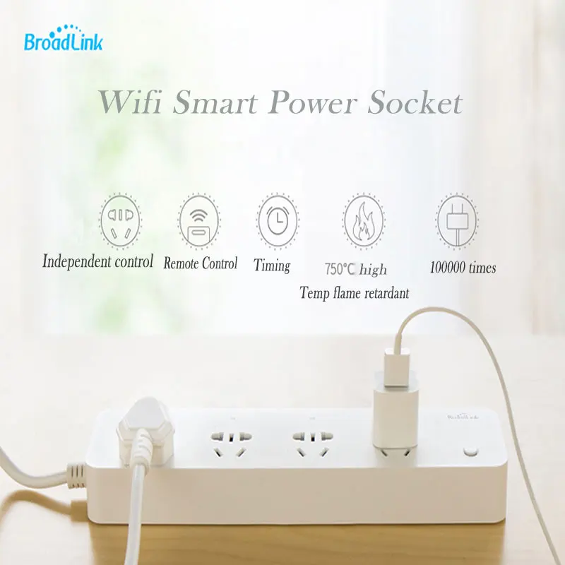 Original Broadlink MP1,Smart Power Plug and play WiFi Power strip remote control available 4-Outlet Power Socket for Smart Home Original Broadlink MP1,Smart Power Plug and play WiFi Power strip remote control available 4-Outlet Power Socket for Smart Home