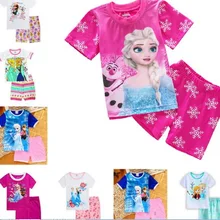 Детская одежда, комплект одежды для детей, стильная одежда для сна, пижамы с принтом, Снежная королева, Эльза, Анна, одежда для сна, SP134
