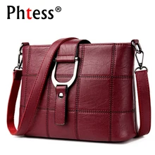 PHTESS Luxury Plaid Handbags Women Bags Designer Brand Female Crossbody Shoulder Bags For Women Leather Sac a Main Ladies Bag