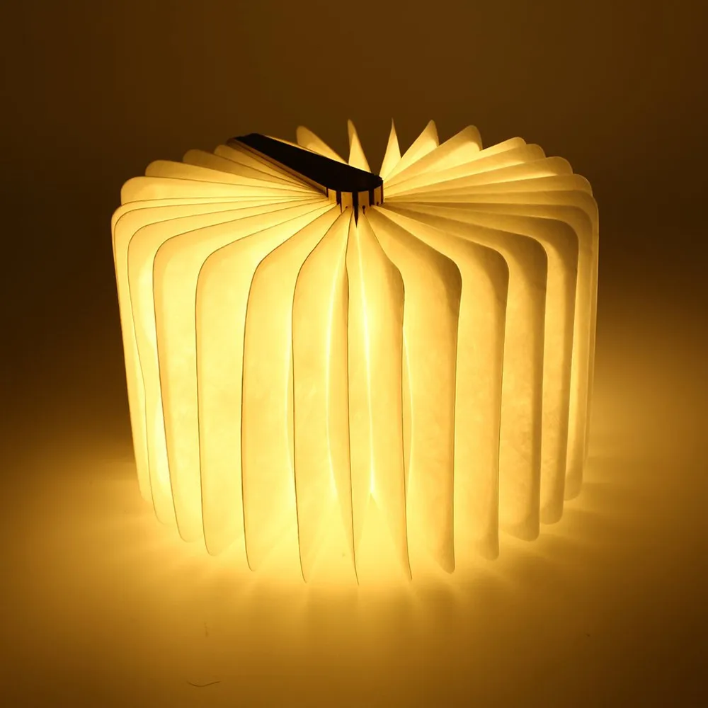 Деревянный книжный светильник Портативный складной светодиодный ночной Светильник USB Перезаряжаемые настольная лампа Спальня прикроватная лампа для Для детей; подарок для девочки