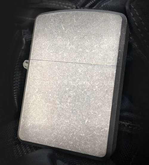 Titanium TC4 Oil / Butane Lighter Sleeve Case Heavy Armor / Light Armor / Convention Shell Brushed Stonewashed Flamed Finishing 4