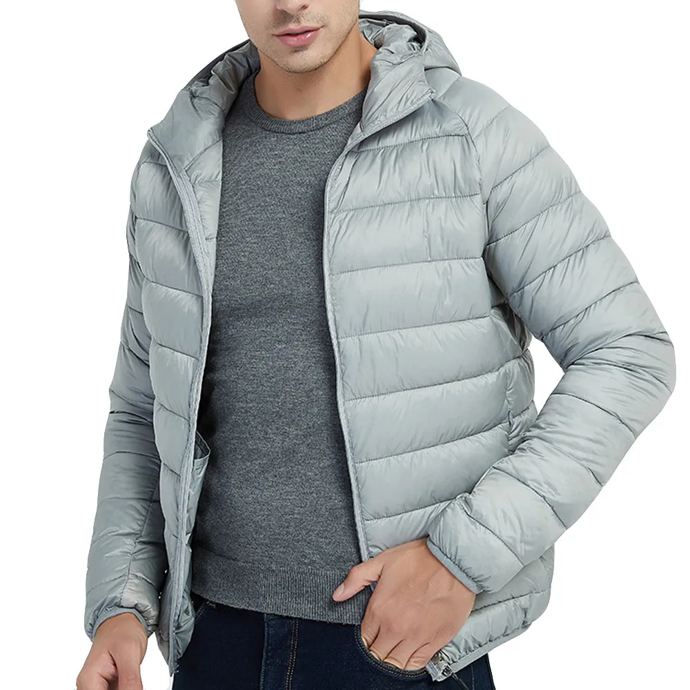 JAYCOSIN мужская одежда осень зима светильник пуховое хлопковое пальто парки пальто с капюшоном chaqueta invierno hombre 624 - Цвет: GY