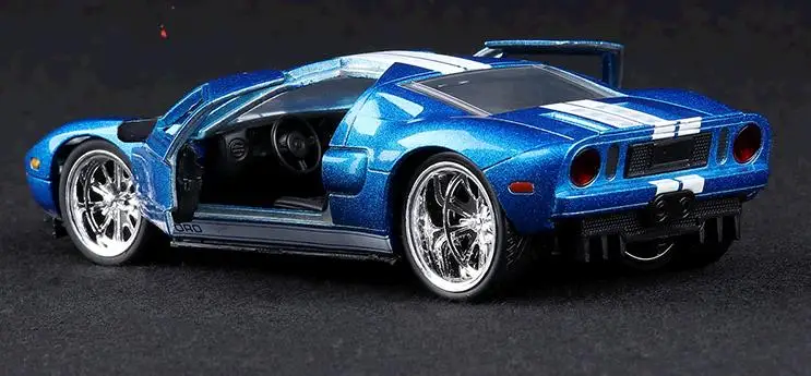 JADA 1:32 Масштаб Высокая моделирования сплава Модель автомобиля, синий Ford GT, 2 открытой двери, качественные модели игрушек