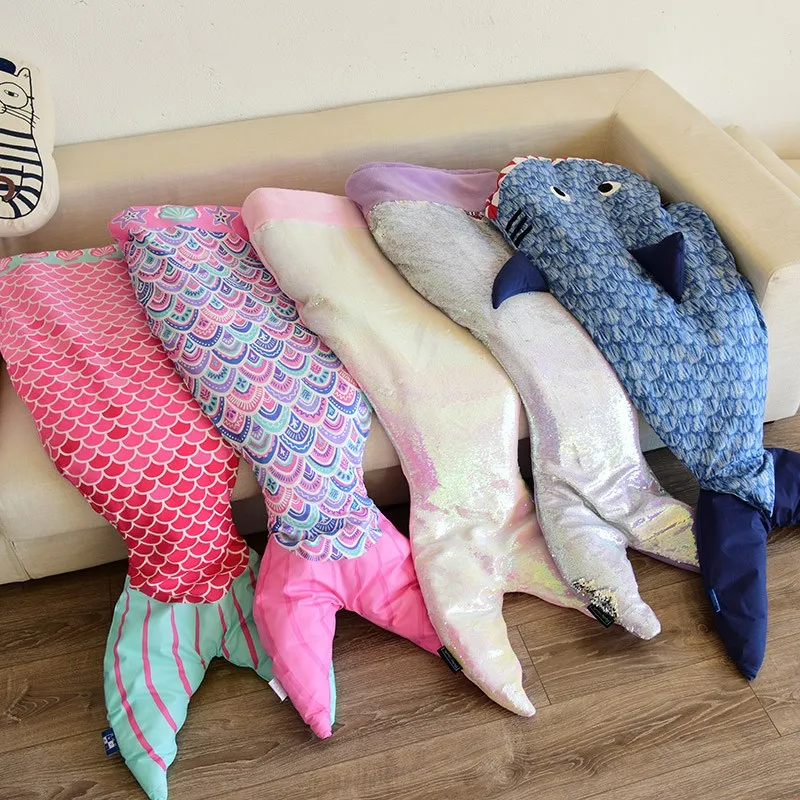 Mermaid Tail Blanket Children Throw Bed Wrap Super Soft Sleeping Bag