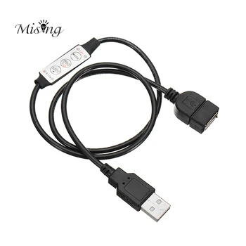 

Mising 3 Keys USB LED Controller Male and Female Brightness Dimmer Switch DC5-24V 72W PCB Adapter for Single Color Strip Light