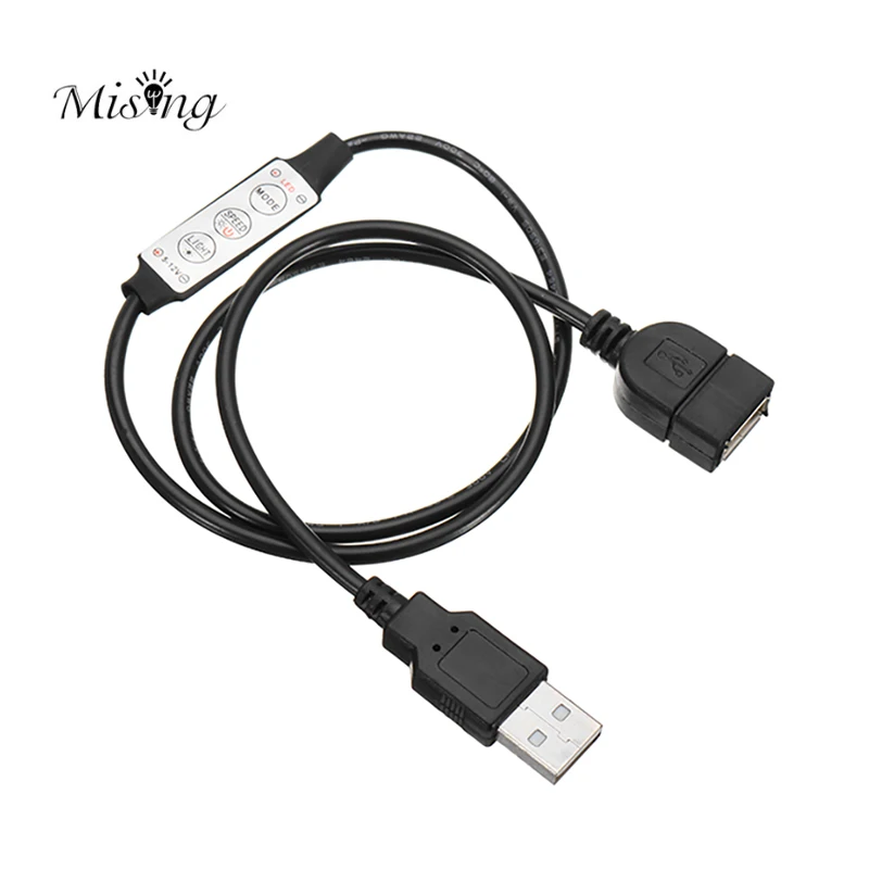 Mising 3 клавиши USB LED контроллер мужской и женский Яркость Диммер DC5 24V 72 Вт PCB адаптер