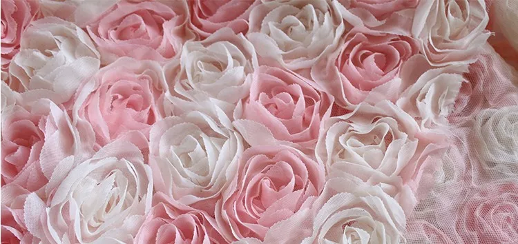 LANLINYING высокое качество 3D Роза дизайнерская ткань креативная Мода Сетчатое платье свадебное украшение задний план ткань D508