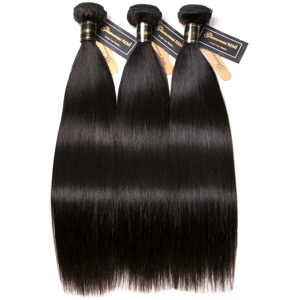 

Brazilian Remy Hair Straight 1/3/4 Bundles 100% Human Hair Extension Silky Straight Hair Weave Bundles Natural Color Hair Weft