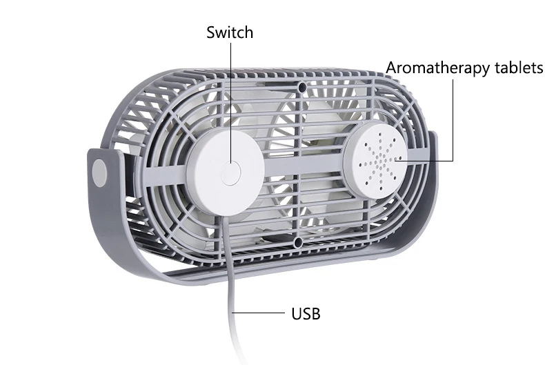 Мини двойной настольный вентилятор USB Перезаряжаемый охладитель воздуха вентилятор с ароматерапией свежий воздух портативный вентилятор для офиса/дома
