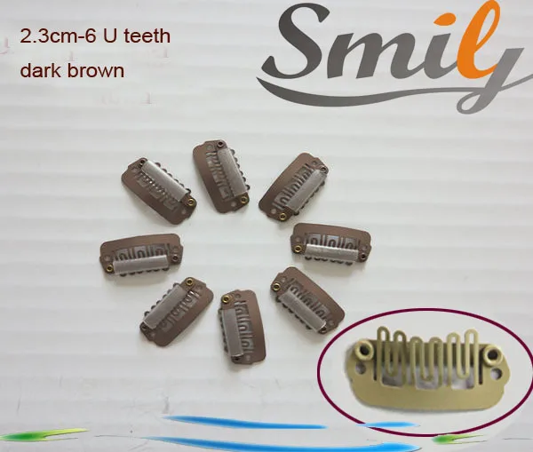 Free Shipping 100pcs 2.3cm 6 Teeth Hair Extensions Tools / Wig Silicone Snap Clips for Hair