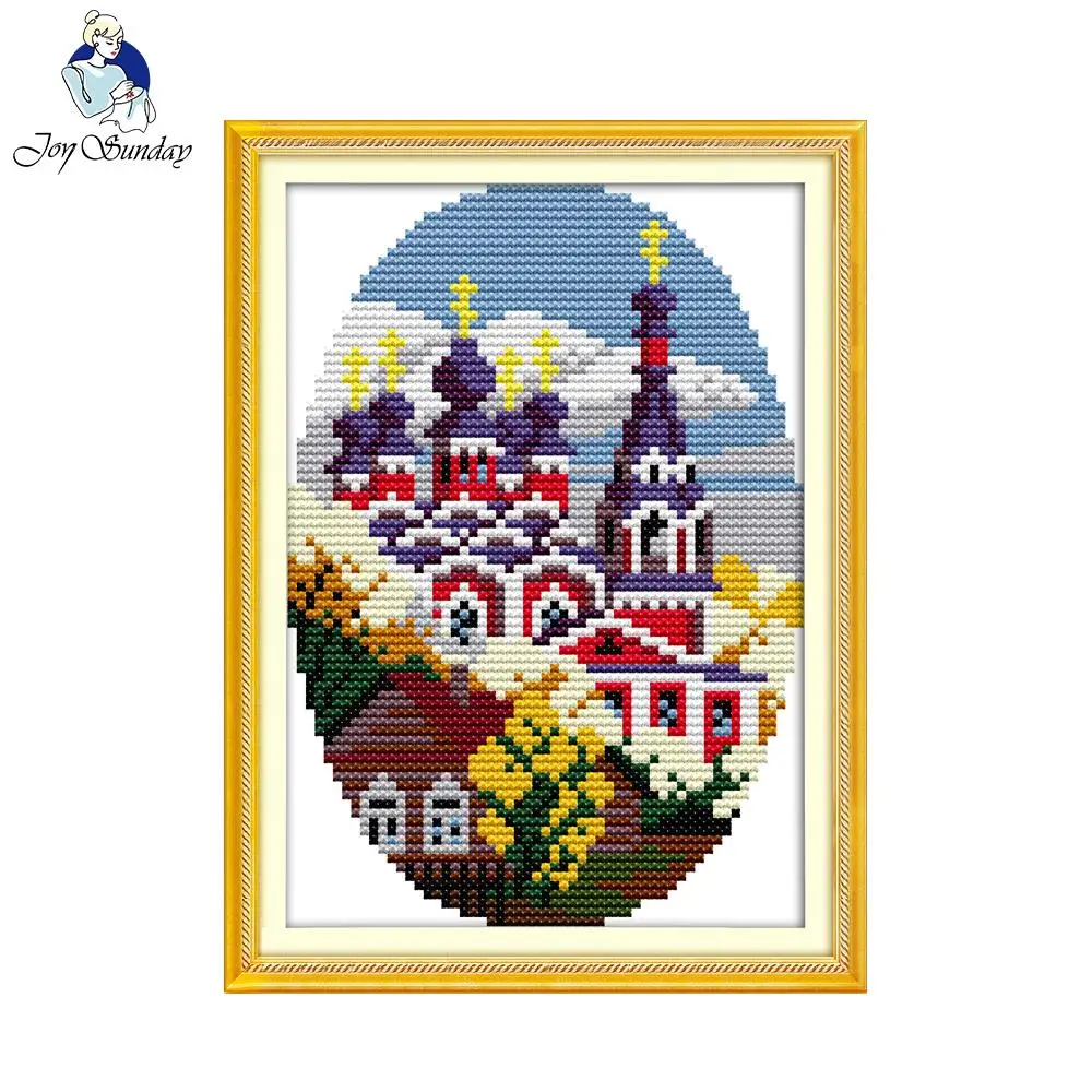 Joy Sunday/стиль пейзажа четыре сезона каюта Осенний узор Счетный крест вышивка