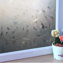 60*200 см Серебристый Стальной художественный узор Непрозрачный замороженный оконные пленки виниловые статические цепляются самоклеющиеся наклейки на стекло конфиденциальности