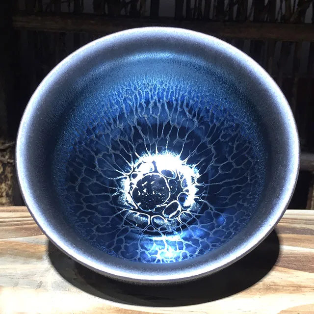 

JianZhan Tenmoku Tianmu Royal Sole Tea Cup Bowl 100ml Blue Dragon Scales Pattern Collection Ceremony Handcrafted Glorious Change