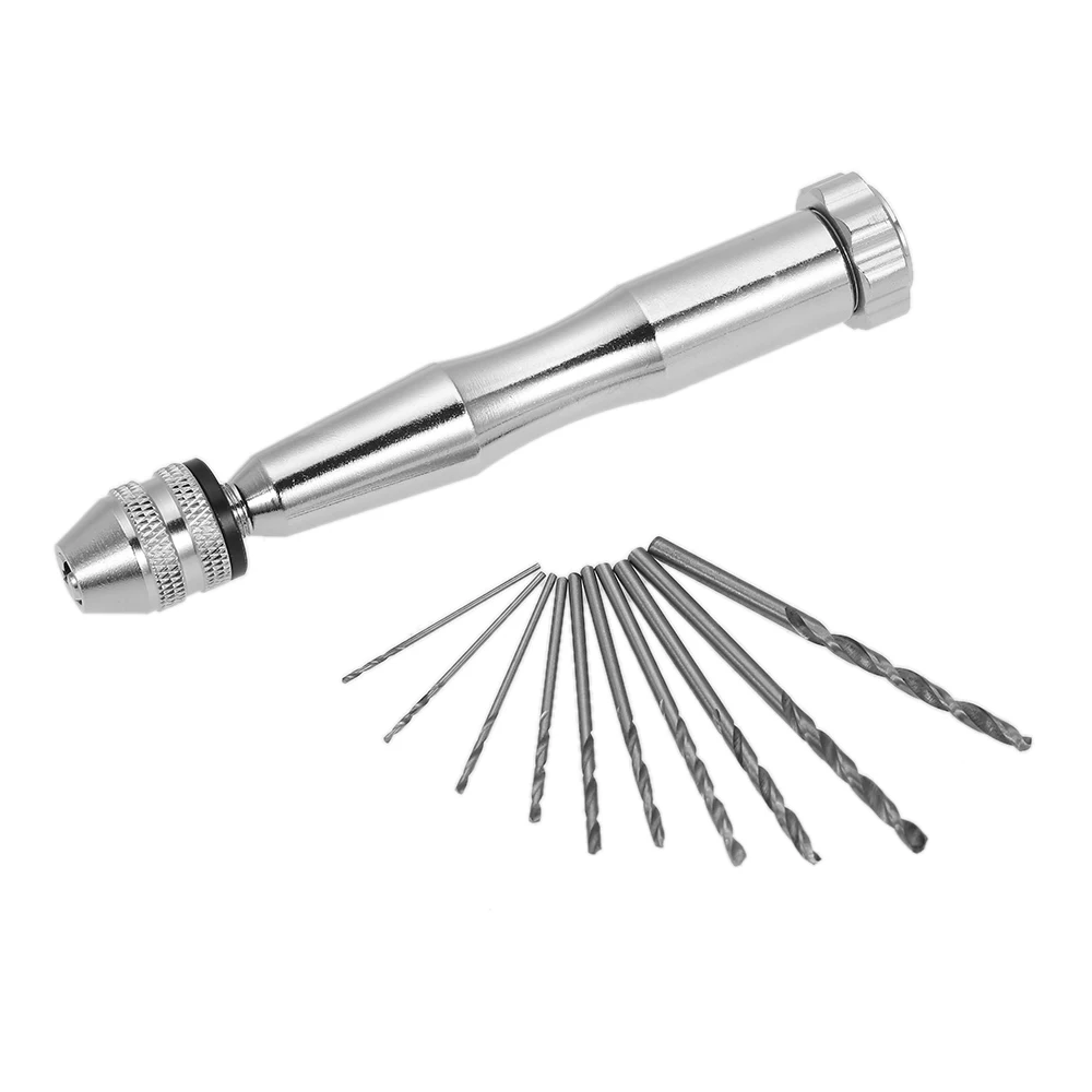 0.3-3.5mm Hand Drill Set +10pcs High-speed Steel Twist Bit High Quality Holder Little Pin Vise | Инструменты