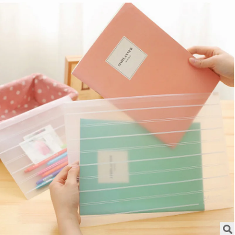 

Wholesale 200pcs File Bag Stationery Clear Plastic Frosted Transparent Folder Document Bag File Folder School Office Supply