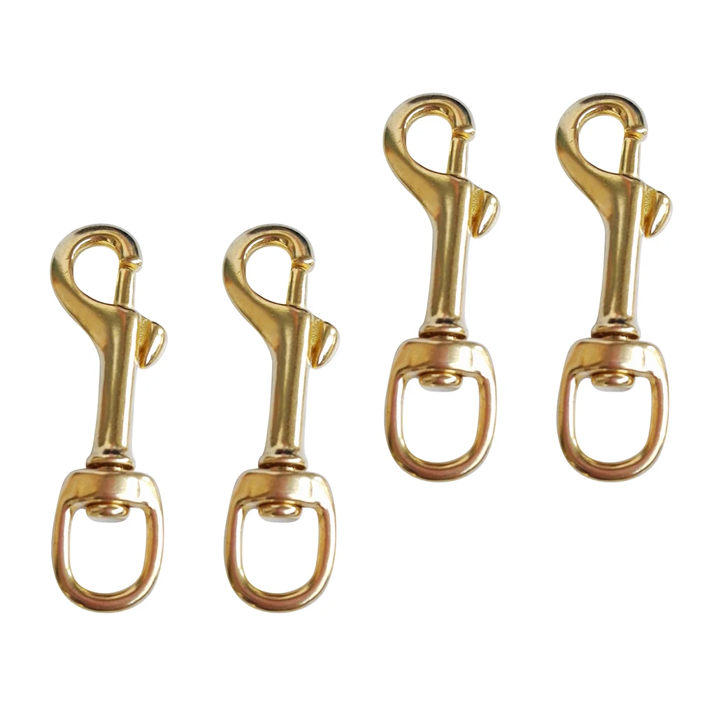 Perfeclan 4Pcs Heavy Duty Brass Swivel Bolt Snap Hook Clip Underwater Scuba Diving Tool Kayak Boat Paddle Leash Accessories