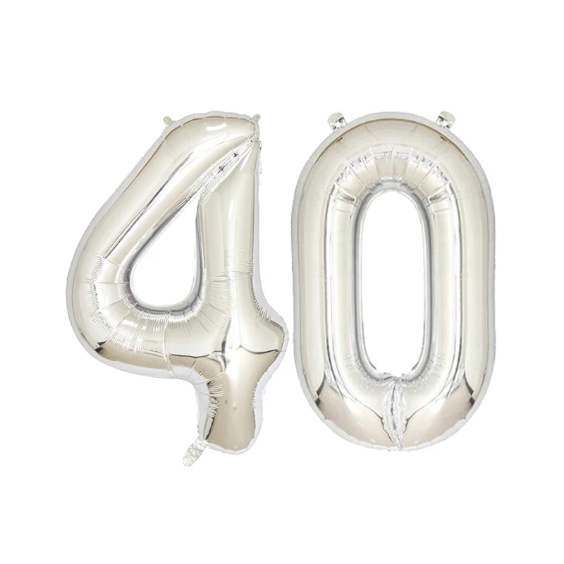 40 дюймов 30/40/50/60 Юбилей алюминиевый Фольга воздушные шары для дня рождения воздушные шары бакалавра вечерние Свадебные украшения поставки - Цвет: Silver 40