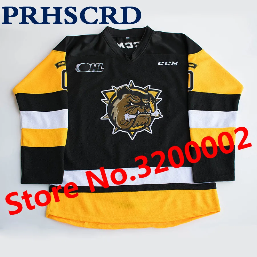 

hamilton bulldogs 0 Custom Your name and number Stitched Hockey Jersey