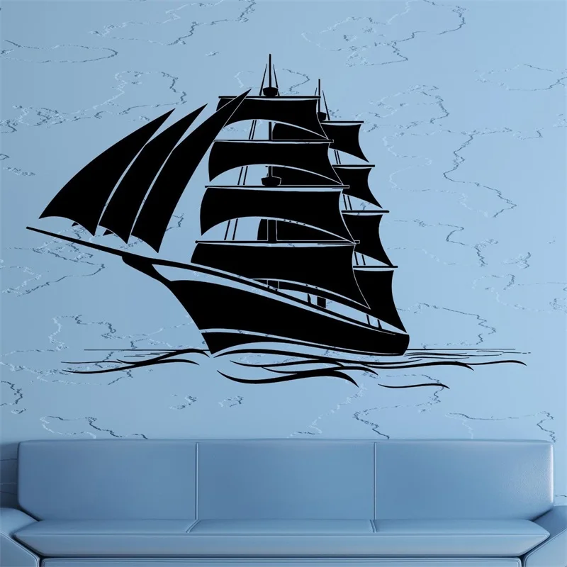 

Wall Decal Sail Boat Ship Yacht Marine Sea Waves Vinyl Sticker