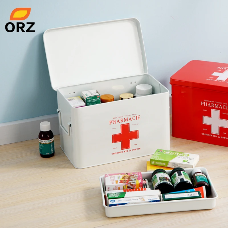 Ceny ORZ wielowarstwowa medycyna rodzinna metalowy pojemnik na akcesoria medyczne medyczne pudełko do przechowywania pierwszej pomocy medyczne zbieranie