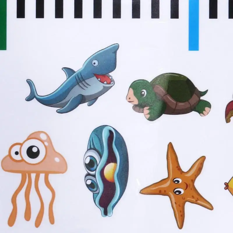 Настенные наклейки с изображением подводных животных для измерения роста, диаграмма роста для детей, для детской спальни, домашний декор, Мультяшные настенные художественные наклейки