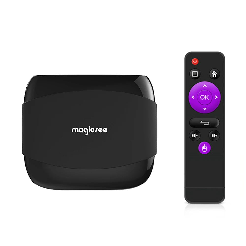 ТВ приставка Magicsee Smart Android 7.1.2 четырехъядерный Amlogic S905X 64 битный UHD бокс 4K 2 ГБ/16 ГБ LAN