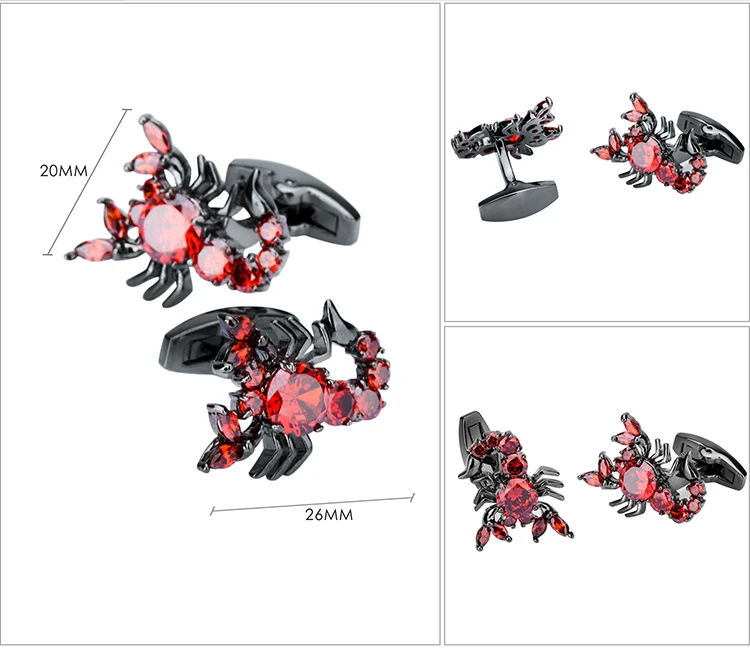SAVOYSHI Новинка Запонки-скорпионы для мужчин s рубашки манжеты высокого качества Красный Цирконий животных запонки брендовые Модные мужские ювелирные изделия