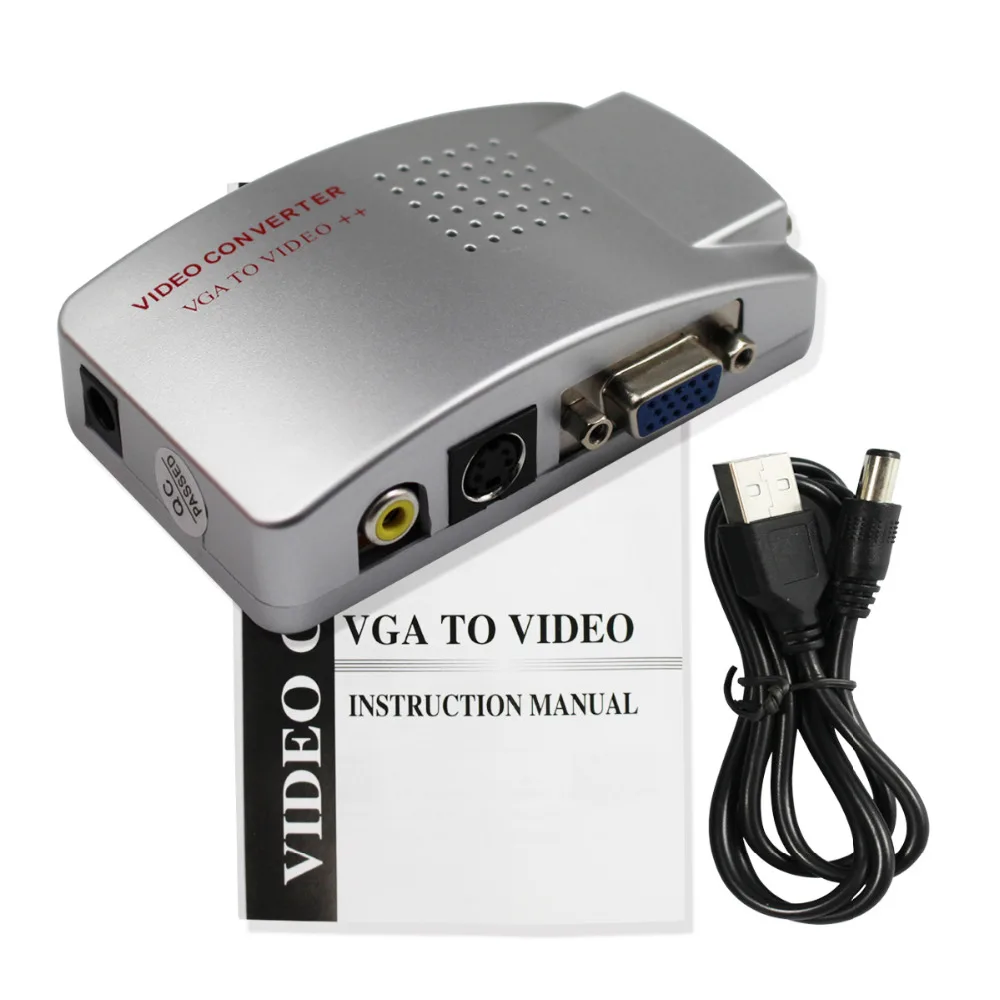 Высококачественный Универсальный адаптер для ПК в ТВ VGA AV RCA сигнала конвертер