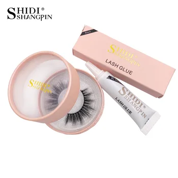 

SHIDISHANGPIN natural long 3d mink lashes 1 pair mink eyelashes, makeup waterproof EyeLashes Glue for plastic cotton stalk #72G