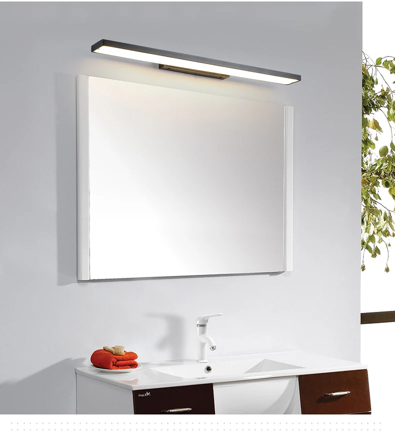 DAR белый/черный современный светодиодный зеркальный светильник Настенный окрашенный железный светильник для ванной комнаты Настенные Бра Ac 110v 220v Lampara De Pared