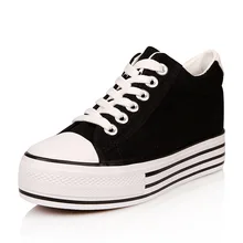New 2016 Spring Autumn Thick Sole Women’s Shoes Fashion Platform Canvas Shoes Women Casual Zapatillas Mujer