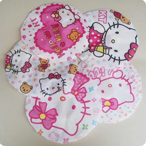Рисунок «Hello Kitty» Ванная комната Шапочки для душа милый мультфильм Водонепроницаемый душ Кепки утолщение поставка в произвольной последовательности Вес 5 г 1 шт. - изображение