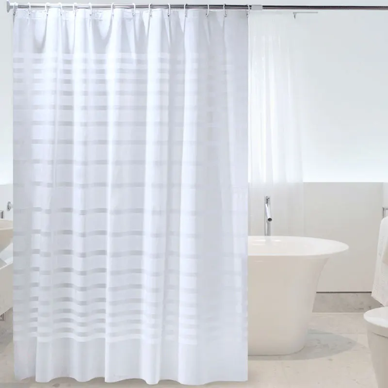 ﻿Buy UFRIDAY Bath Curtain PEVA Waterproof White Stripe Shower Curtain For Bathroom Bath Screens