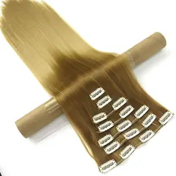 Soowee 24 inch 16 клипы Синтетические волосы прямые серые блондинка Ombre полный Начальник Клип В Химическое наращивание волос cheveux aplique де Cabelo
