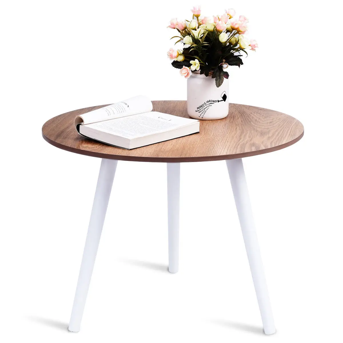 Giantex Modern Round Coffee Table Side Tea End Table Pine Wood Furniture Dining Living Room Tables HW57024 Giantex Modern Round Coffee Table Side Tea End Table Pine Wood Furniture Dining Living Room Tables HW57024