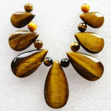 Интересно 7 шт. камень тигровый глаз слеза кулон набор и 8 камень тигровый глаз бусины 5 мм SQ06