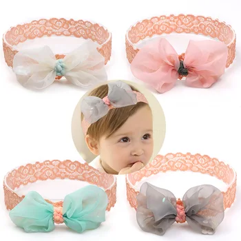 

10 Pcs/Set Korean Style Kids Organ Hair Bows Accessories Fashion Lace Elastic Hair Bands for Lovely Princess Party Accessories