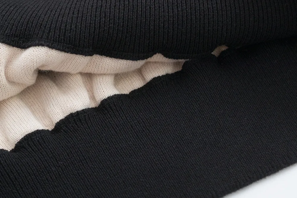 Женские зимние осенние новые черные белые толстые теплые свитера, пуловеры, вязаные топы, хлопок, трикотаж, женский свитер с высоким воротом