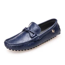 2017 Fashion Style Men Shoes Genuine Leather shoes men flats Casual Soft Embossed men Loafers Top Quality men footwear