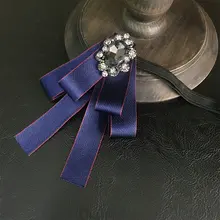 Для женщин воротник рубашки свитера Лента ткань лук галстук Для мужчин Жених Нарядные Костюмы для свадьбы Вечерние бабочки Украшенные стразами бабочкой школы галстук