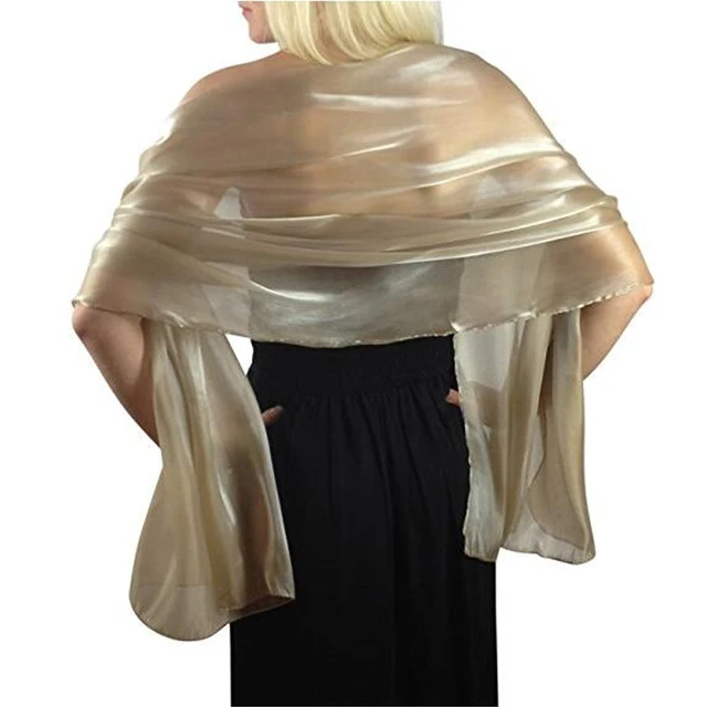 Elegant Bridal Wedding Silver Shawl wraps silky scarves for women