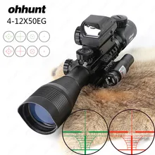 Ohhunt 4-12X50 красный зеленый с подсветкой дальномер Сетка прицел голографический 4 Сетка прицел красный лазер Охота комбо прицелы