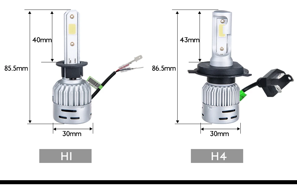 Aceersun H4 LED H7 H1 H11 H8 H9 9005 HB3 HB4 9006 Mini Car headlight 72W 8000LM COB 3000K 4300K 6500K 8000K Hi Lo Beam 12V 24V (15)