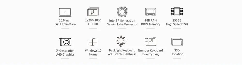 Teclast F15 15,6 дюймов ноутбук Windows 10 Домашняя английская версия Intel N4100 четырехъядерный 1,1 ГГц 8 Гб ОЗУ 256 ГБ SSD HDMI 5500 мАч