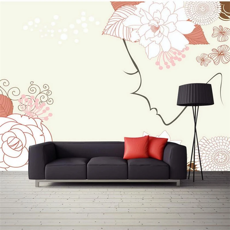 

Custom Wallpaper Girl Bedroom Modern Wall Murals Environment Friendly Embossed Non-Woven Study TV Background Kitchen Living Room