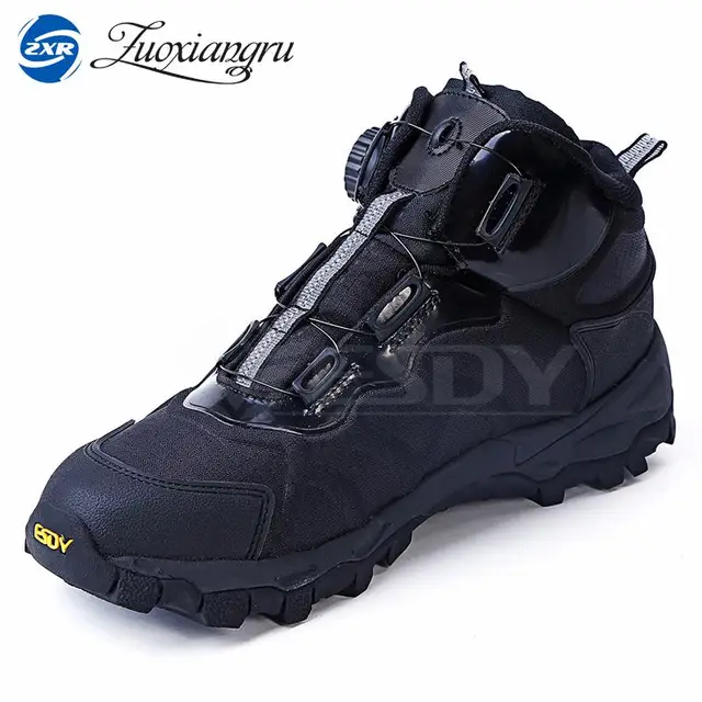 New Men Lightweight Non-slip outdoor breathable and waterproof sport trekking shoes automatic Lace-up Leather Hiking Shoes